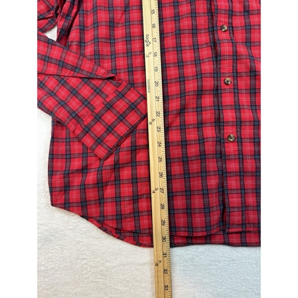 Old Navy Button Down Shirt Mens Size XL Red Blue Long Sleeve Chest Pocket *New* - Picture 4 of 6